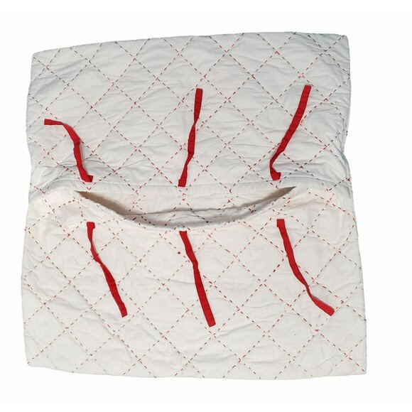 Pottery Barn Kids Quilted Pillow Sham Euro 26.5" Square Red Holiday Christmas - Picture 4 of 9